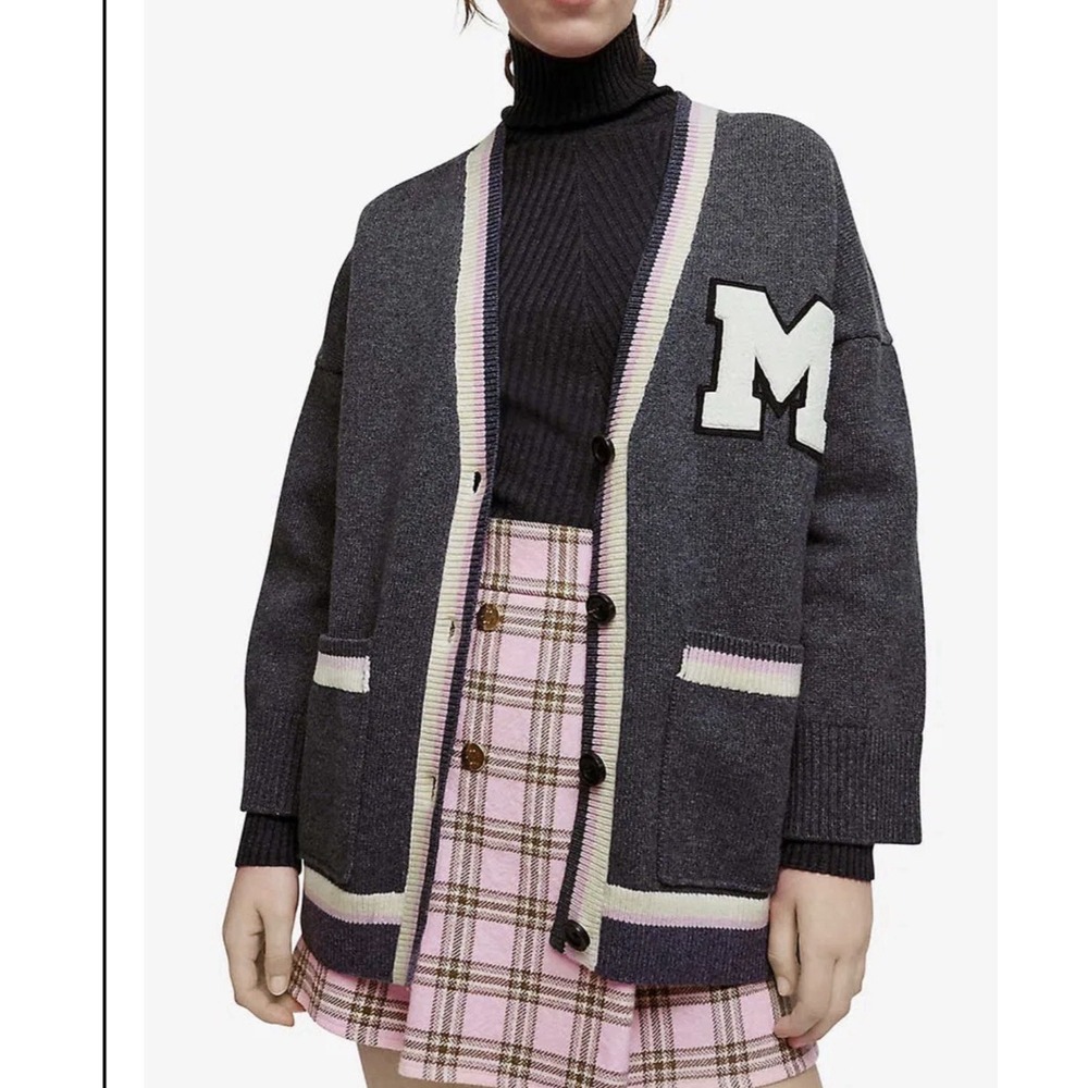Maje Maissa Varsity Cardigan Button Up Collegiate | Size 2 US Medium
